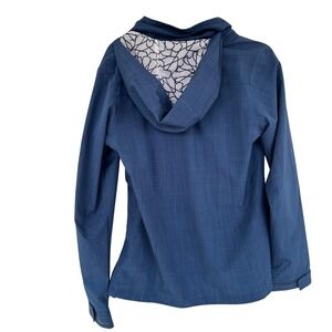 Burton Water Resistant Anorak Jacket Blue Quarter Zip Pocket Hooded Women's M